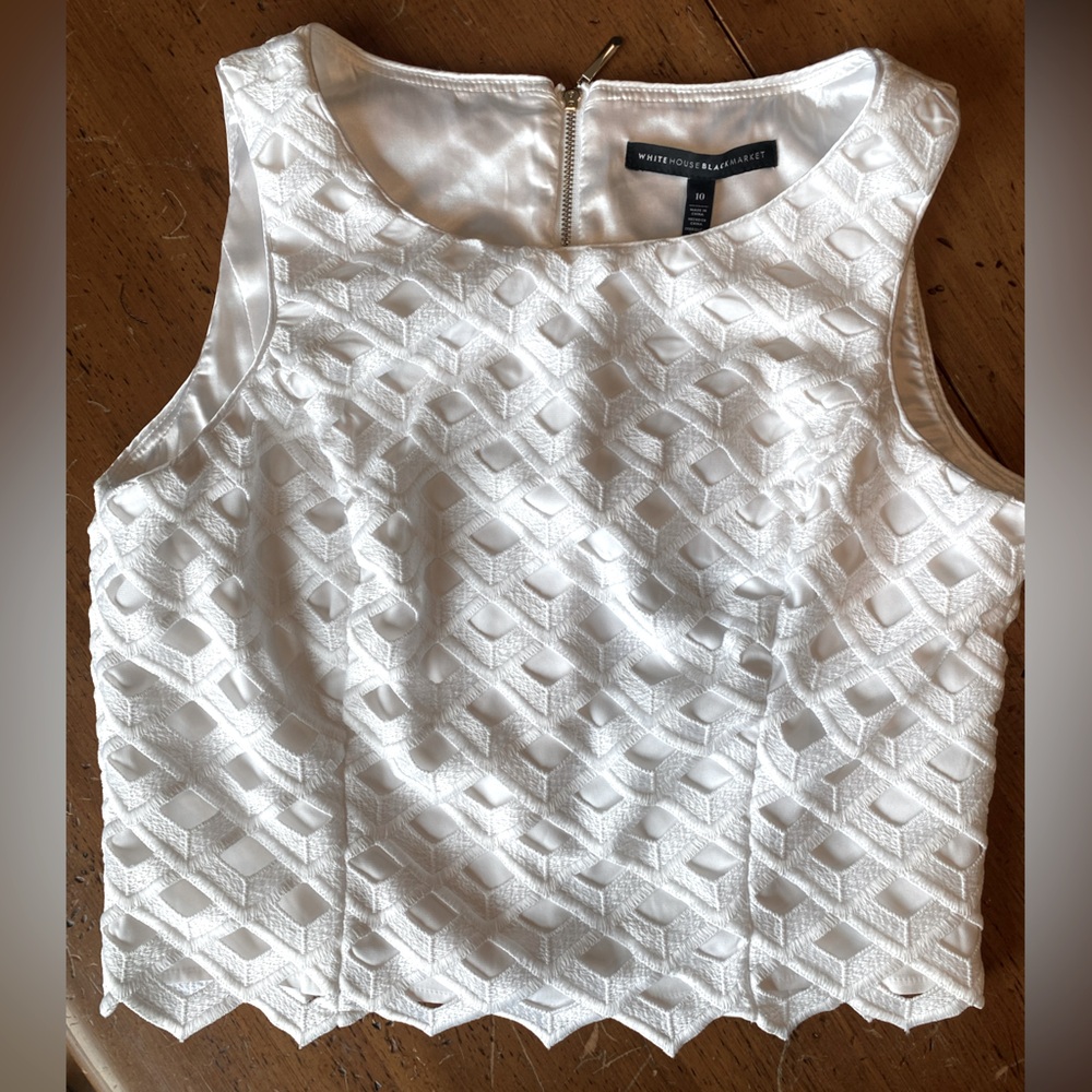 White House Black Market Woven Eyelet Bodice size 10